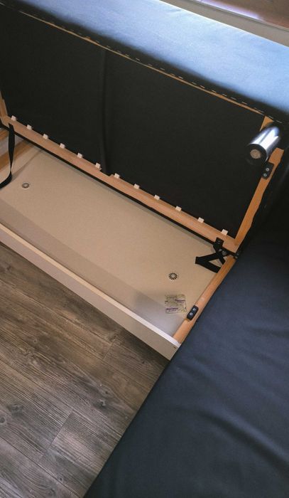 IKEA - Кухненски разтегателен диван с лежанка "LUGNVIK" - черен