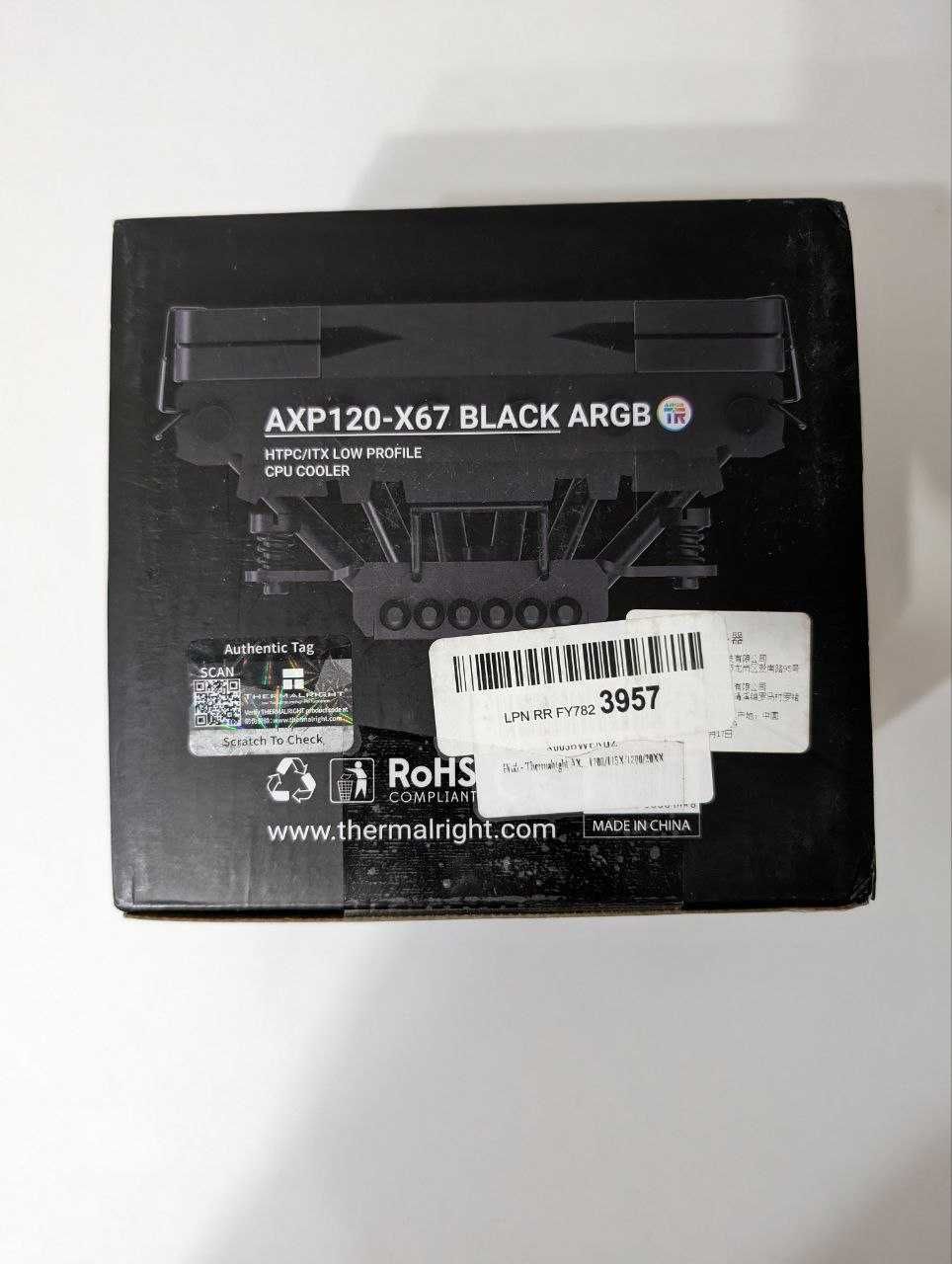 НОВЫЙ! Топфлоу кулер Thermalright AXP120-X67 Black ARGB, для ITX.