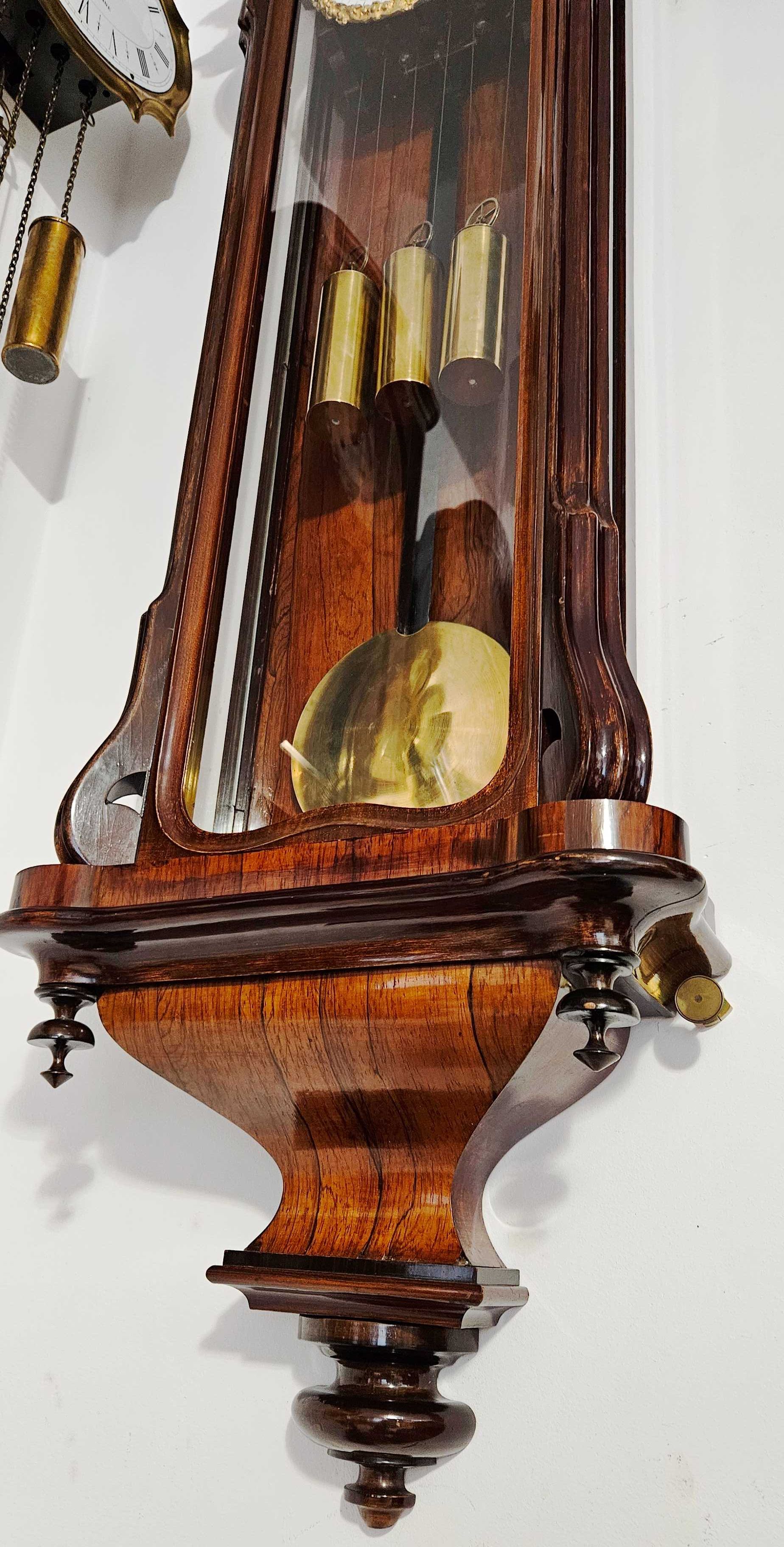 Ceas de perete cu pendul si 3 greutati Austria 1880