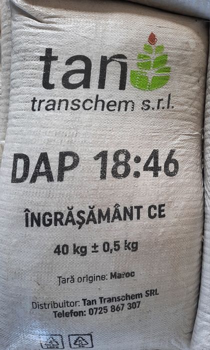 Ingrasaminte complexe DAP 18.46 saci 40kg și 600kg
