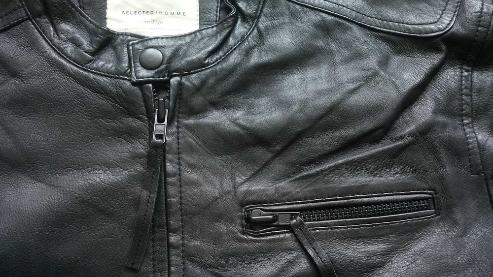 SELECTED Leather Jacket Размер L / XL яке естествена кожа 43-66