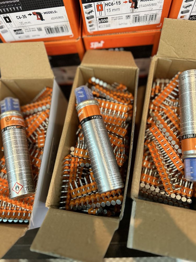 Cuie si Gaz pentru pistol Spit Pulsa, Toua, Tjep, Alsafix, RawlPlug…