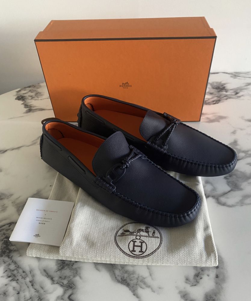 Mocasini pantofi Hermes 46 originali cutie