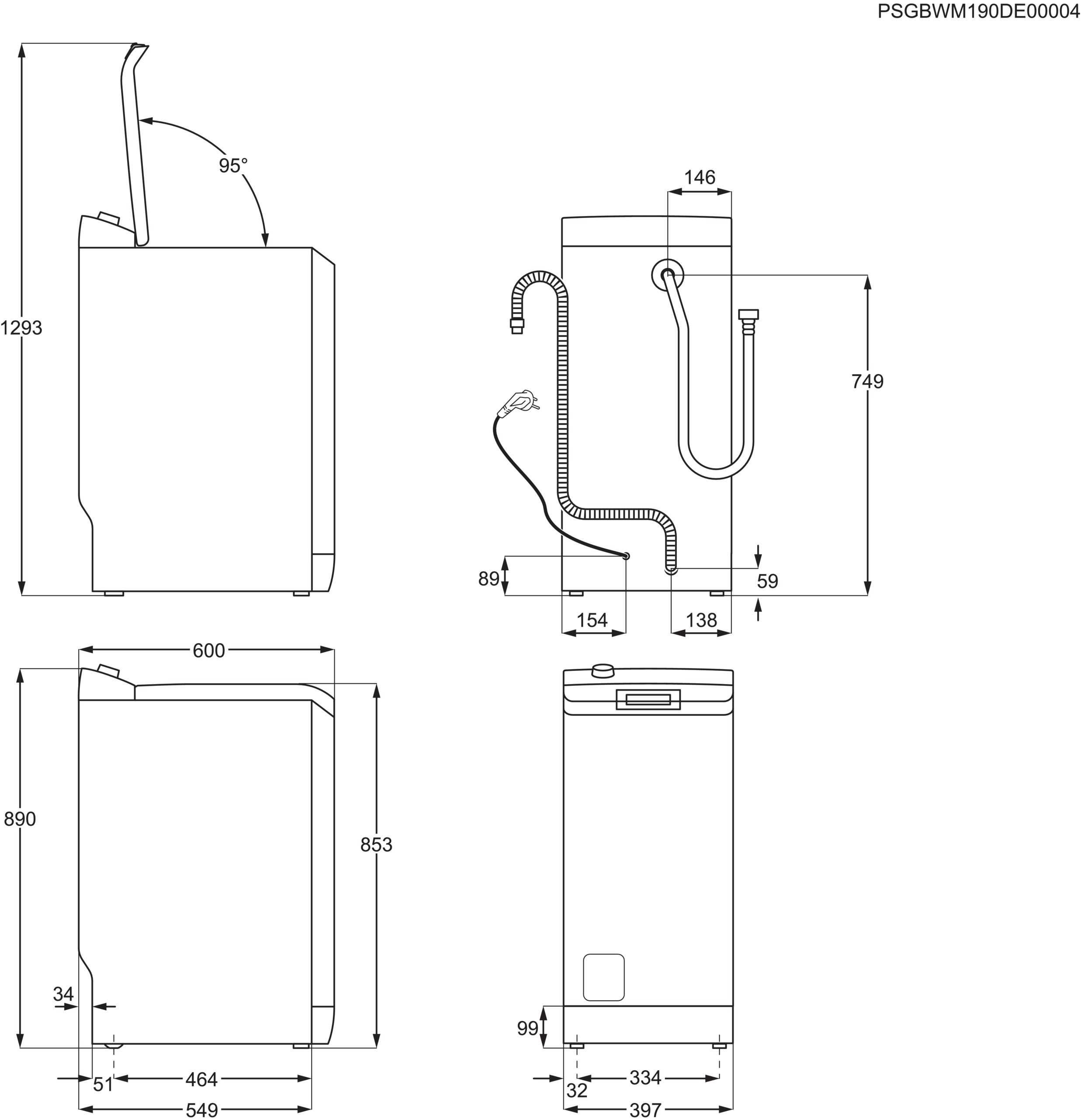 Пералня горно зареждане AEG  LTR6E40268 , 6кг