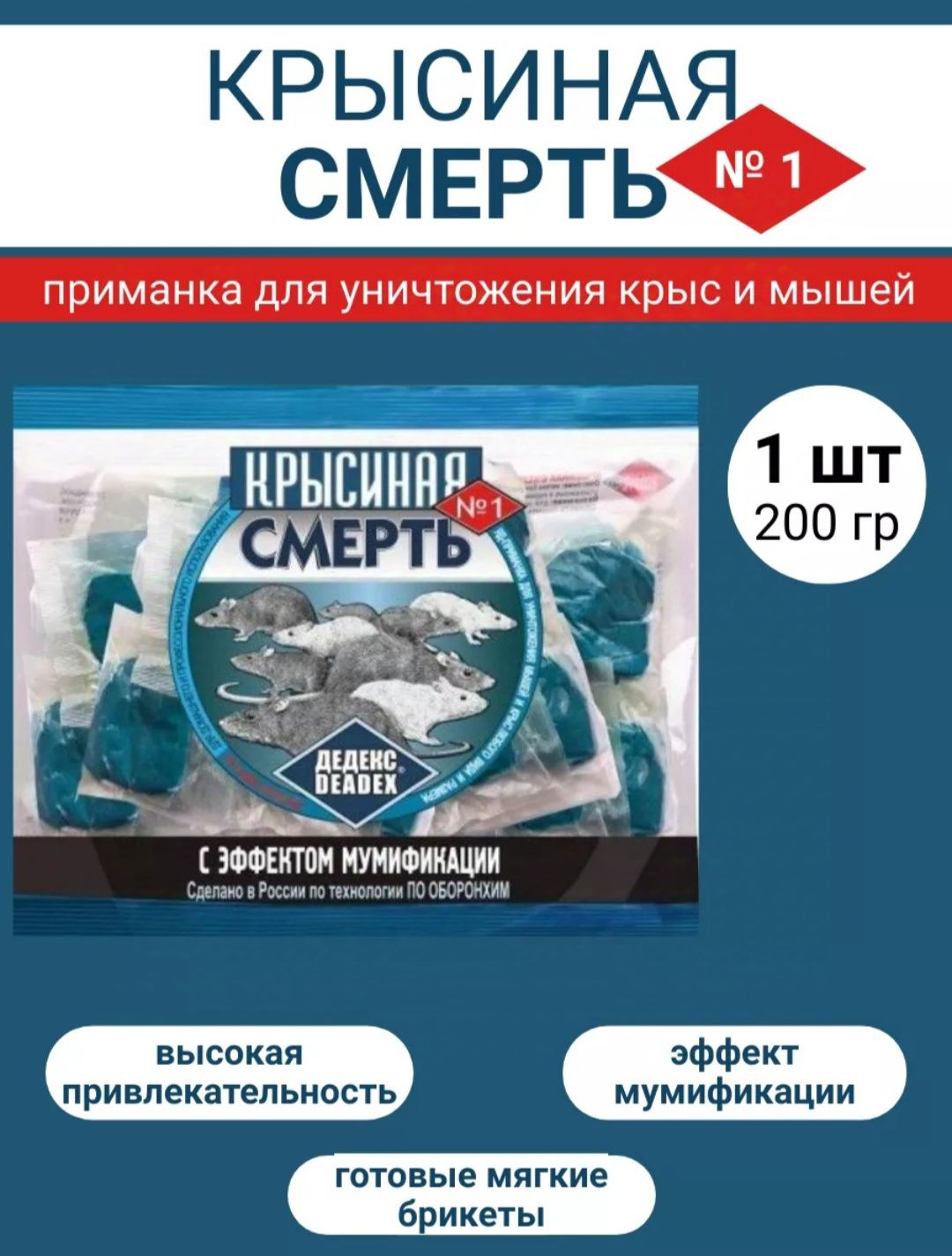 Крысиная смерть №1 – для уничтожения  грызунов на различных объектах