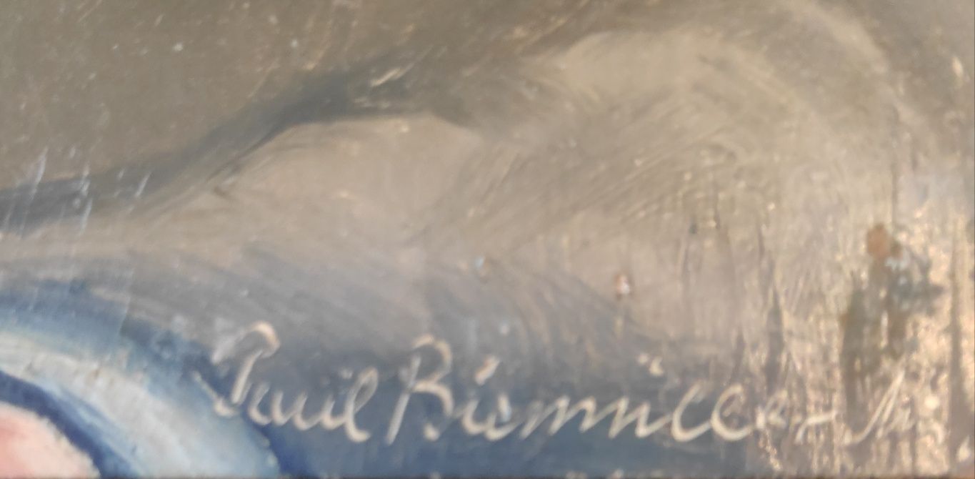 Tablou ulei,vânător, semnat Paul Biemuller,pictor cotat,inramat