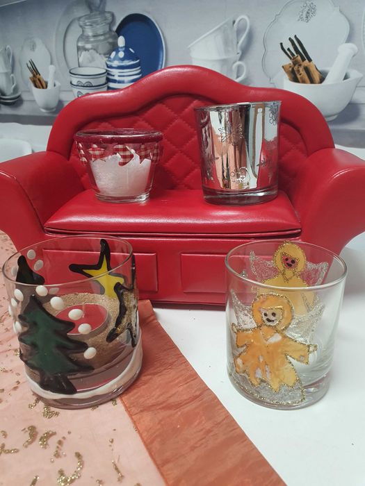 Suport pentru lumânări pastila cu motive de Craciun