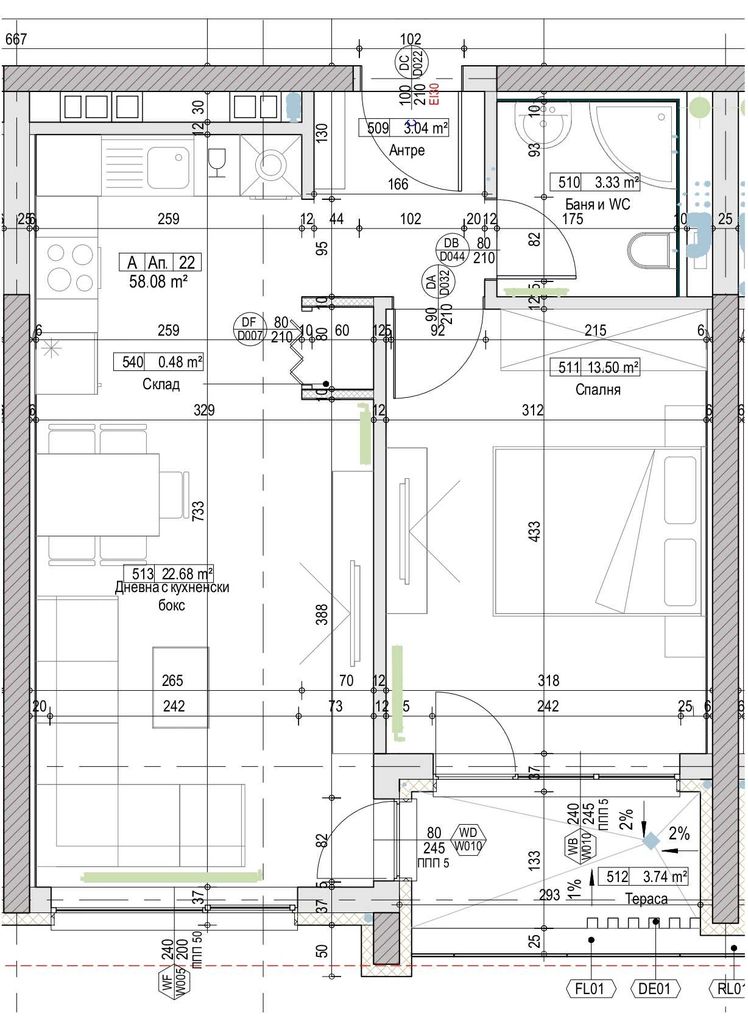 Продава се Двустаен апартамент в Бургас, Лазур - 68 кв.м за 2603 €/кв.м - Снимка #2
