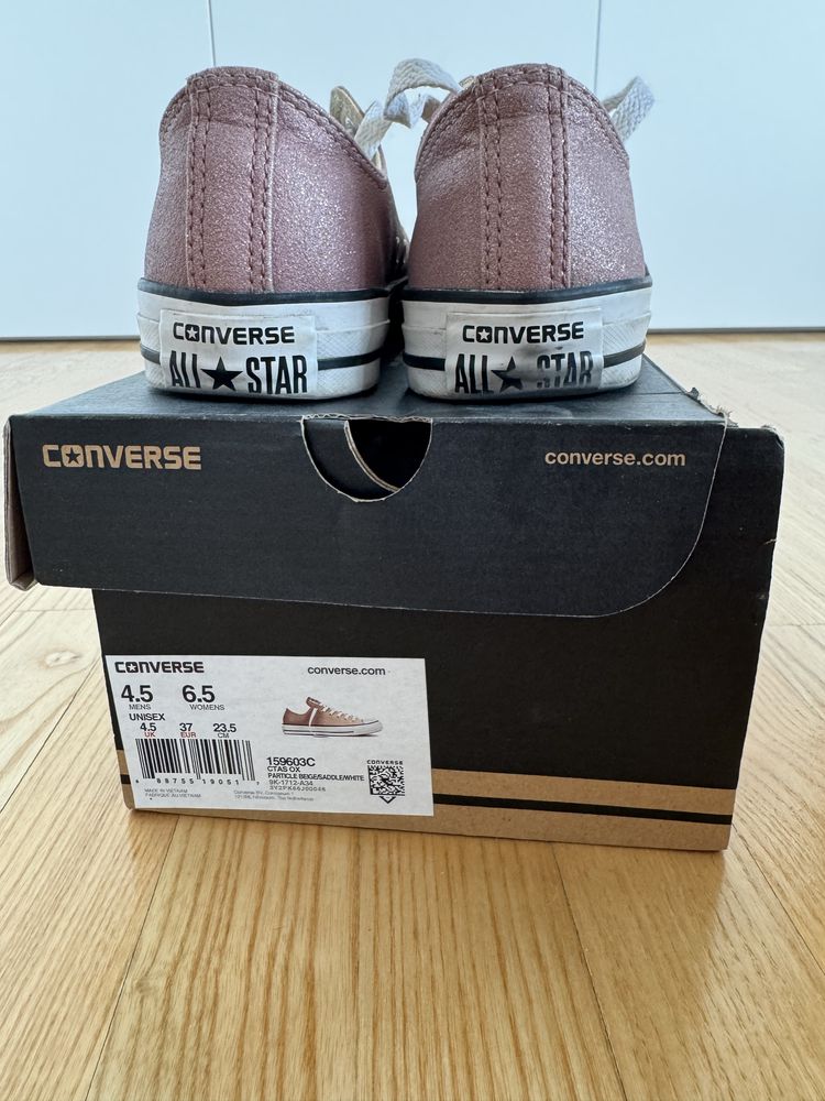 Tenisi Converse roz cu sclipici 37