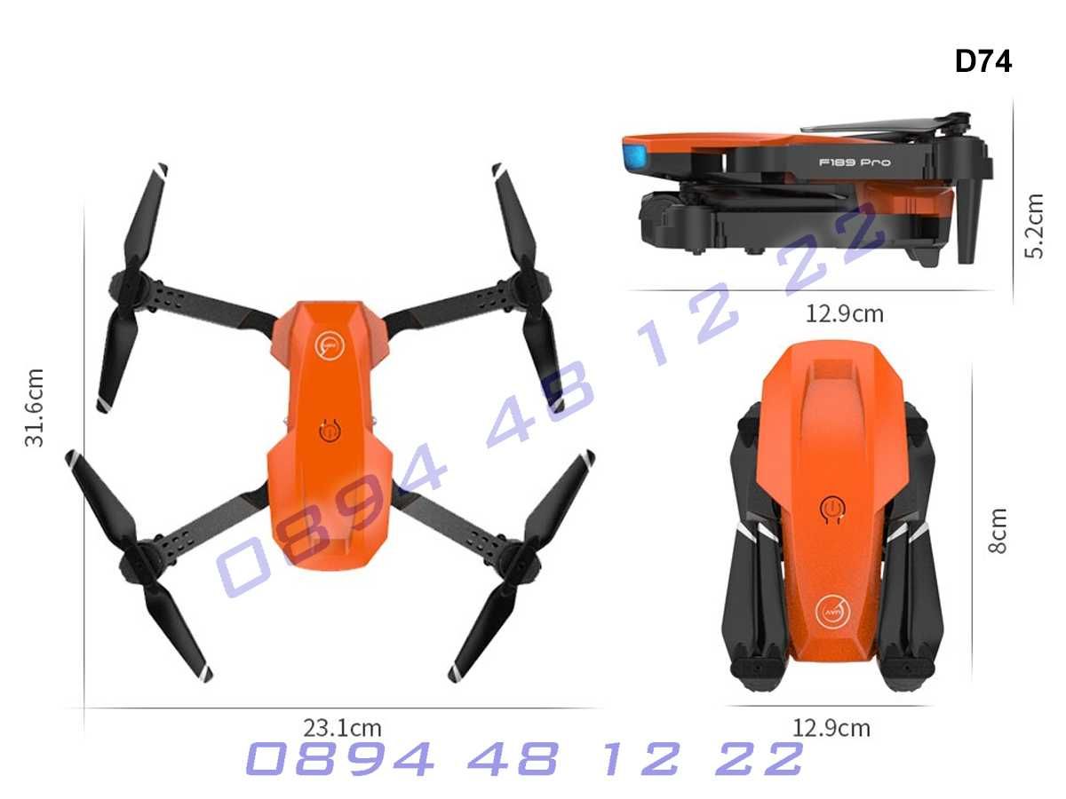 Сгъваем Мини Дрон F189 Двойна Камера 4K Квадрокоптер Drone