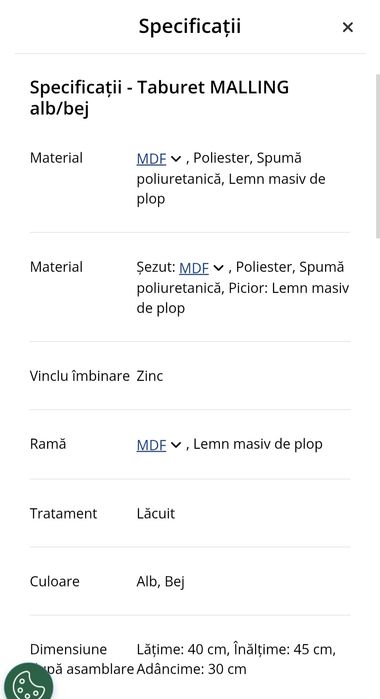 Masuta si scaun machiaj