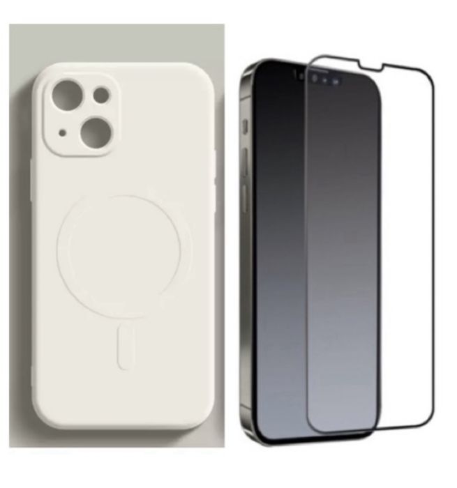 Iphone 14/15/PRO/MAX/PLUS Husa Silic Incarcare Wireles si Folie Sticla