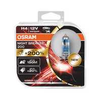 Set 2 Becuri Auto Halogen Osram NIGHT BREAKER 200 H4