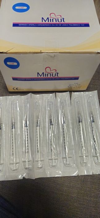 Set seringi 1ml cu ac detașabil insulina