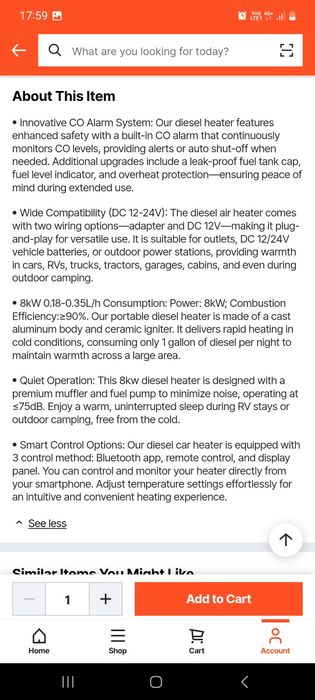 Încălzitor Vevor pe motorină