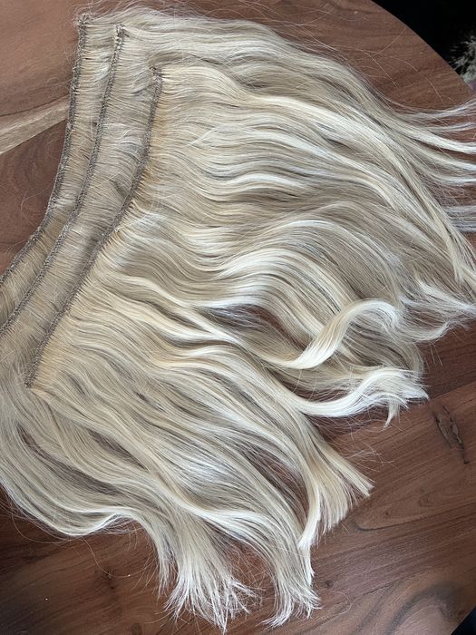 Бяло-руси екстеншъни 10-0, 3-реда, 30см дължина