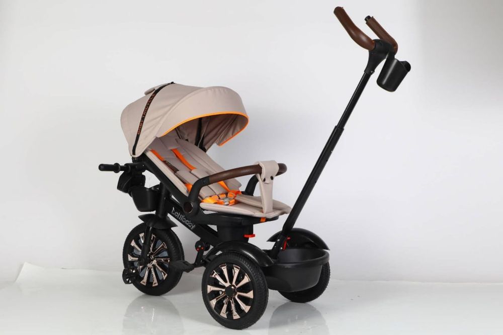 Коляска велосипед 2в1 со склада спинка откидывается