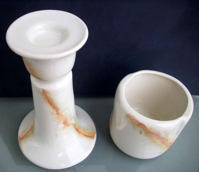 Свещник и моливник български порцелан Коста Йорданов Видин