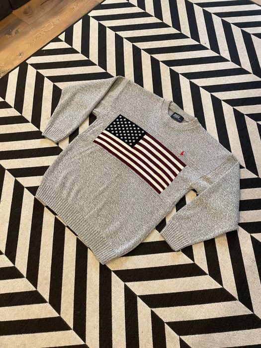 суичър Polo Ralph Lauren Vintage Knit Sweater USA flag