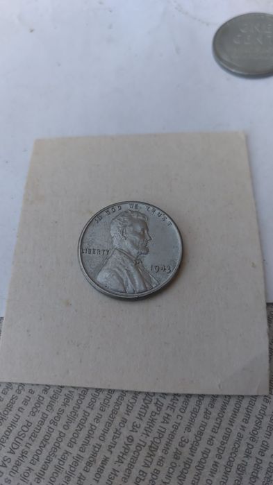 1 железен цент 1943 г.RARE .Единствения цент железен отсичане в САЩ по