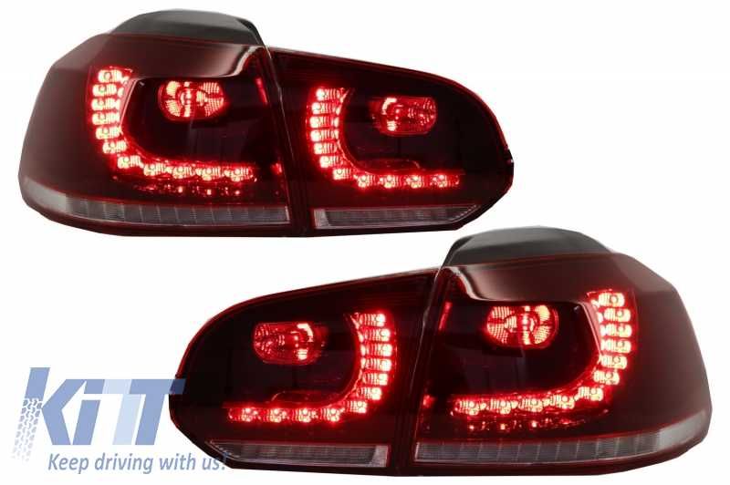 Promo Stopuri FULL LED VW Golf 6 R20 Semnal Dinamic Rosu/Fumuriu