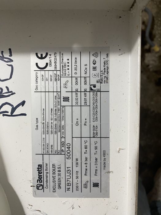 Vand piese centrala Beretta Boiler Exclusive Green 30 BSI.