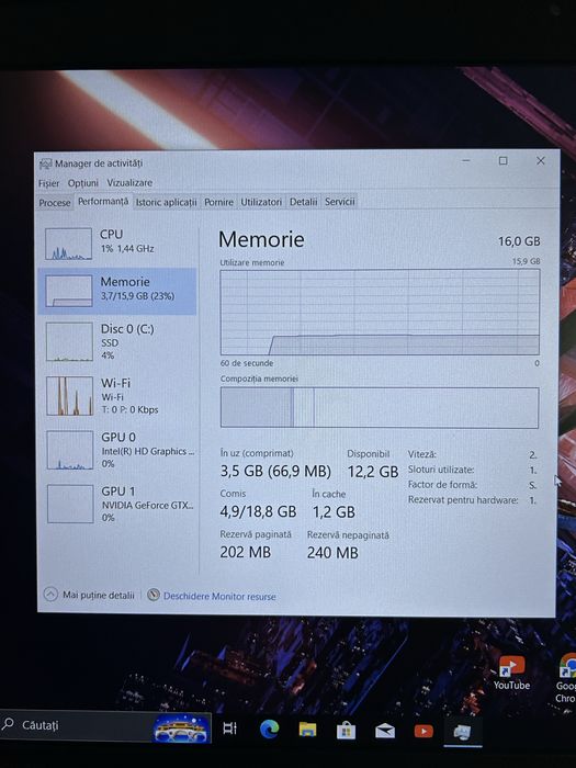 Laptop gaming| procesor i7gen7 | SSD M2 500gb| 16gb ram| GTX1050