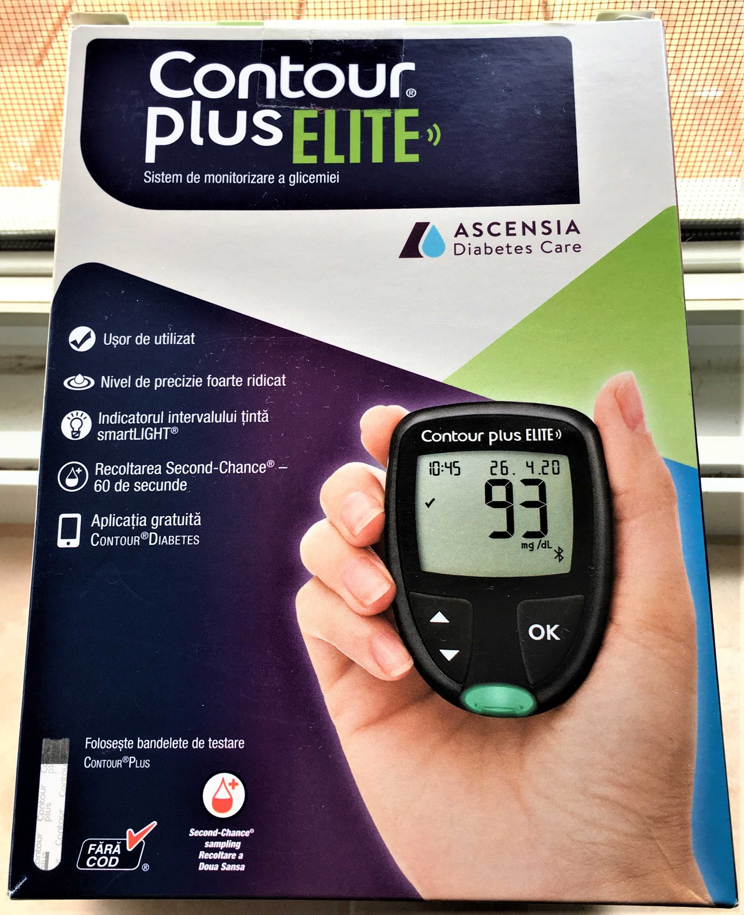 glucometru contour plus elite, bayer. diabetici. control glicemie