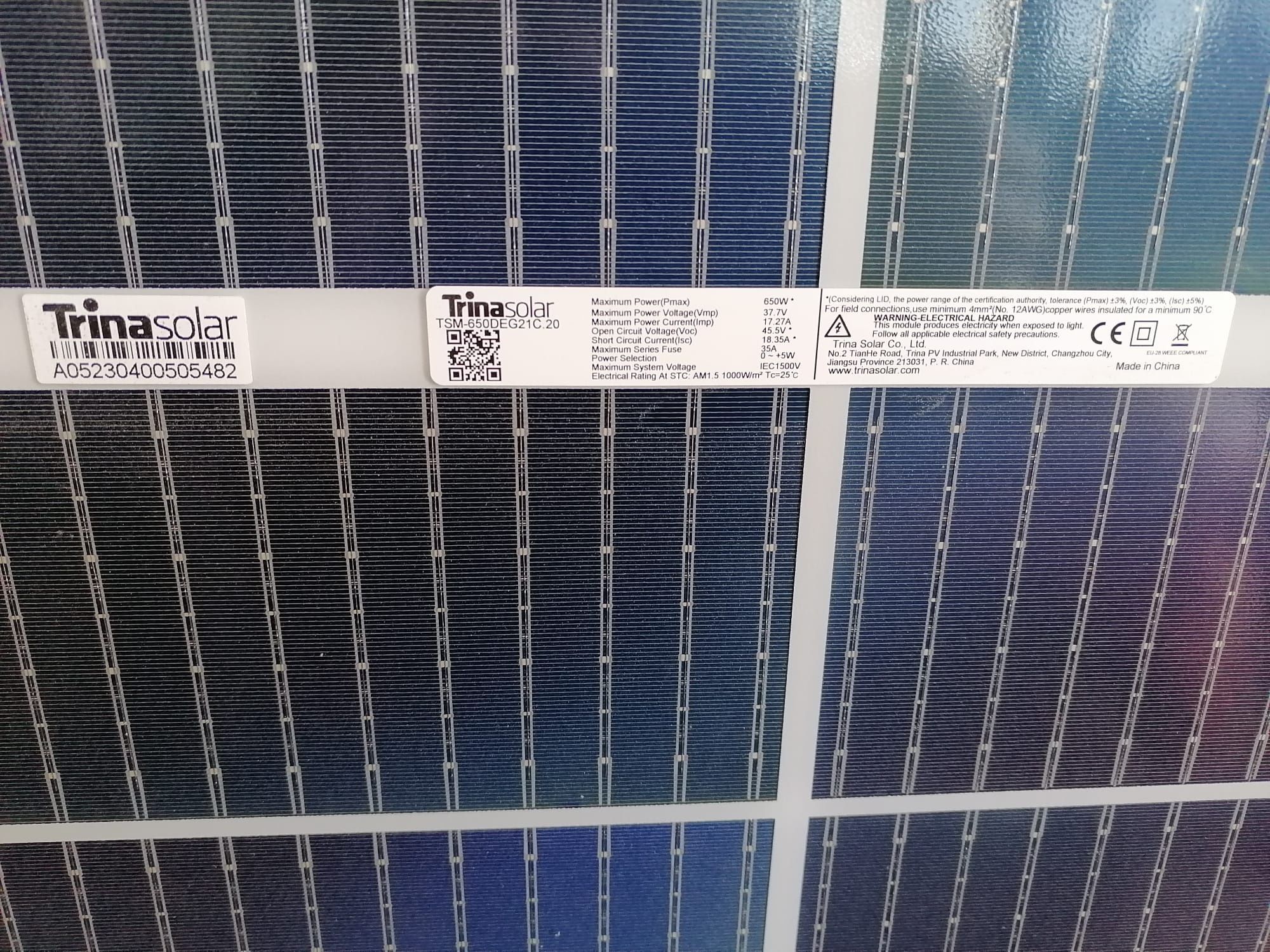 Panouri fotovoltaice TrinaSolar 655W nou