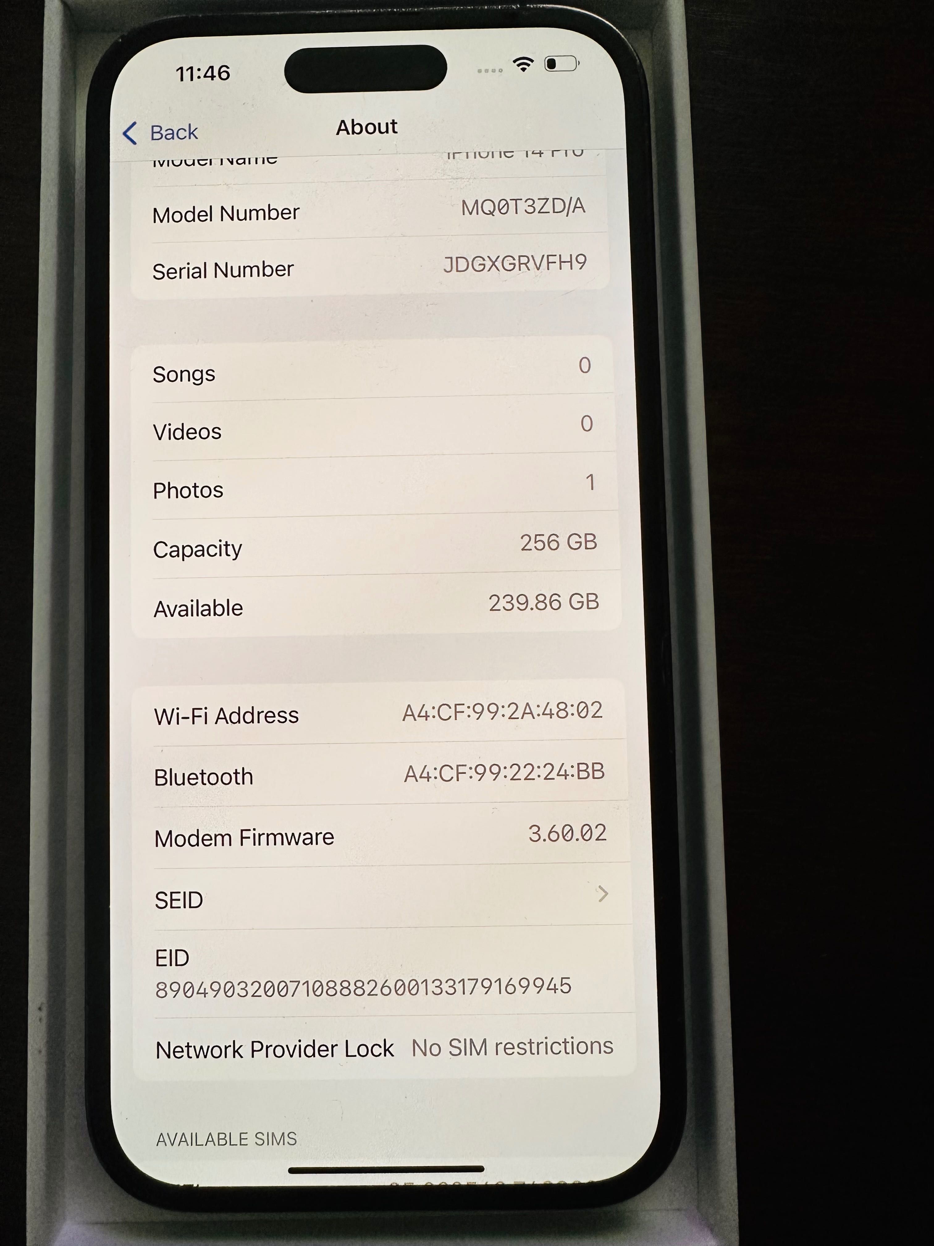 IPhone 14 Pro 256gb