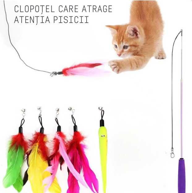 Bat de joaca telescopic pentru pisici