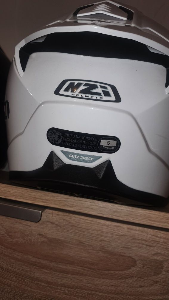 Casca flip-up moto NZI combi 3 modelul nou duo ALB