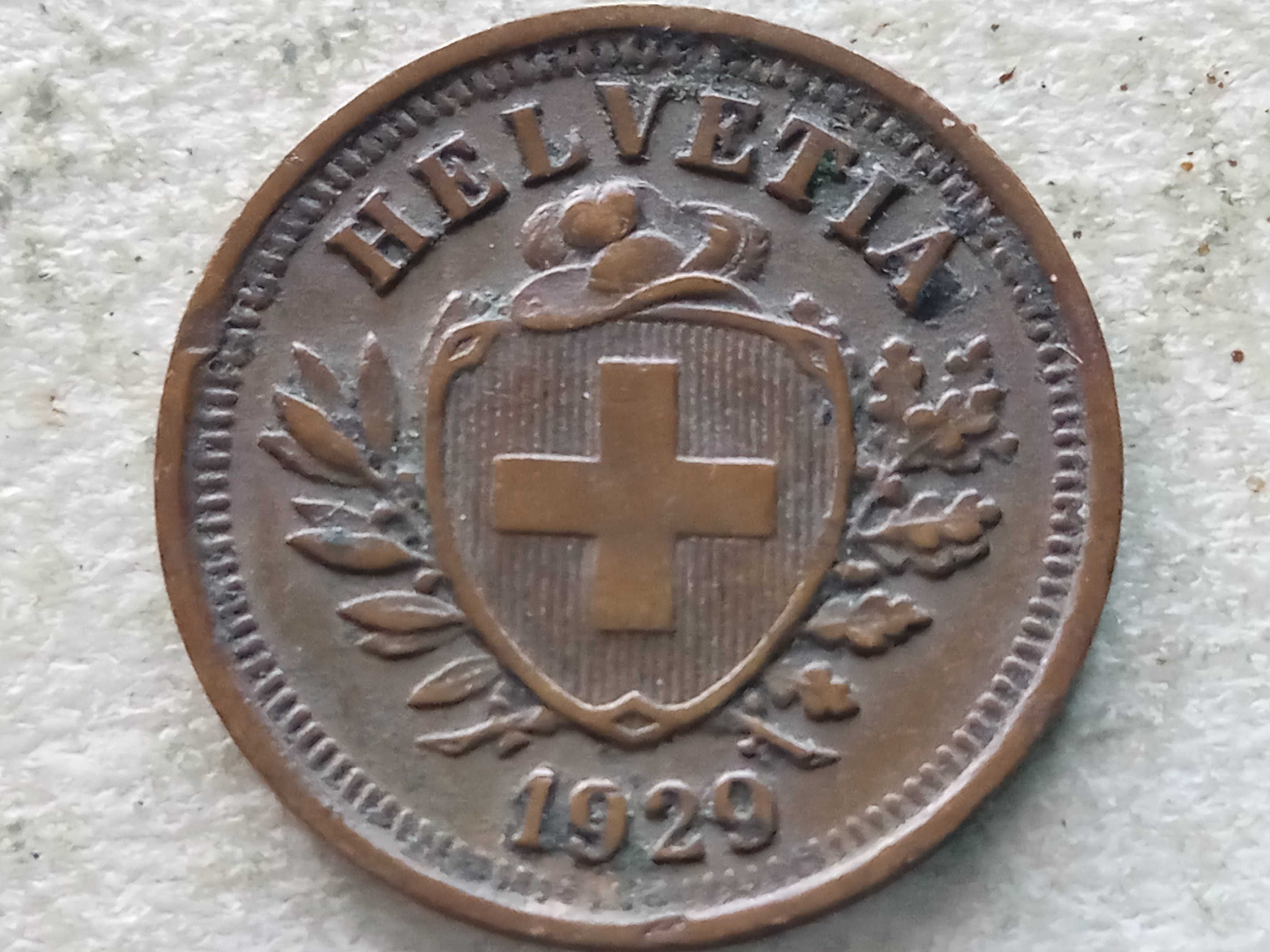 Moneda 1 rappen 1929-Elvetia