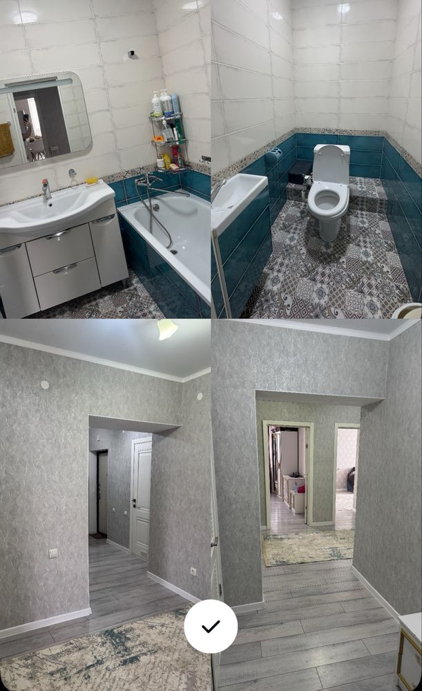 Продам квартиру 2 комнатную , 68 кв.м, 2019 года . Алтын орда 1Д