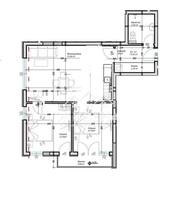 Продава се Тристаен апартамент в Варна, Кайсиева градина - 86 кв.м за 1919 €/кв.м - Снимка #3