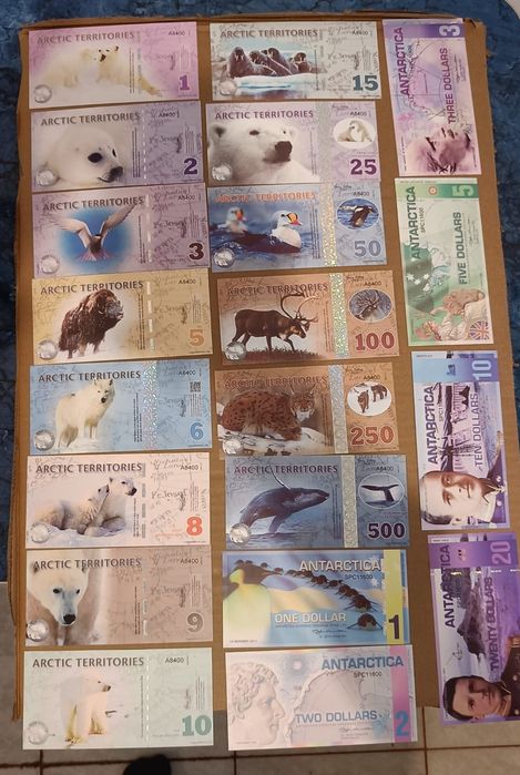 Set 20 de bancnote dolari antartica