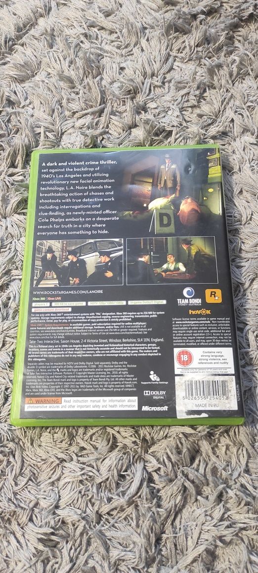 Transport 14 lei Joc/jocuri L.A Noire/LA NOIRE Xbox360 gen GTA retro