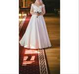Rochie de mireasă din tafta , model simplu tip A cu corset