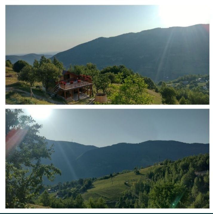 Închiriez cabana cu ciubăr la munte Cabana de închiriat cu piscina