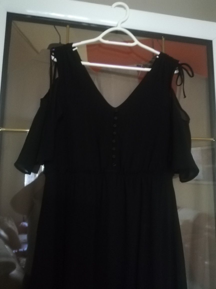 Rochie neagra lunga din voal Tom Tailor