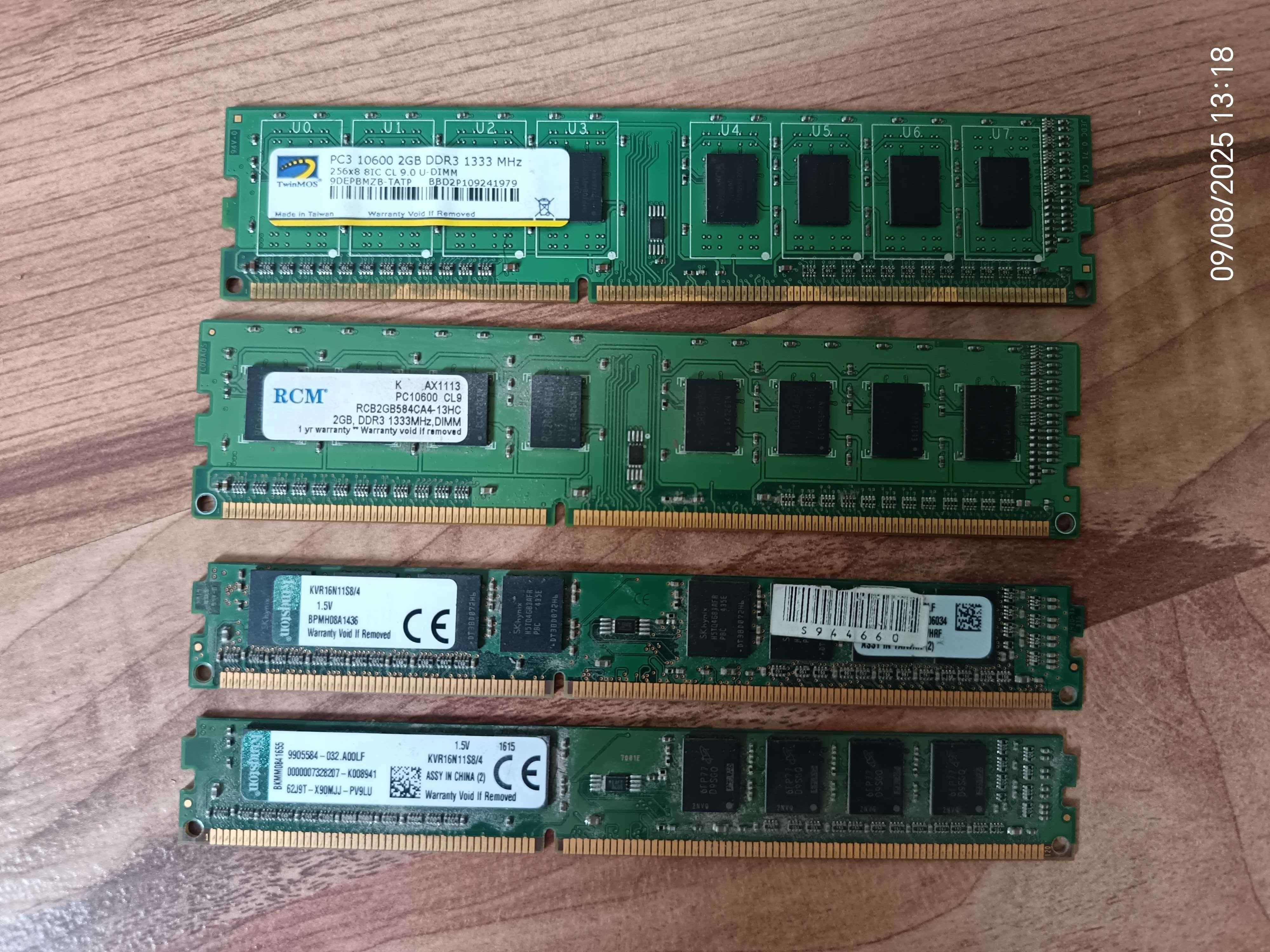 12GB DDR3 (2+2+4+4) рабочий комплект