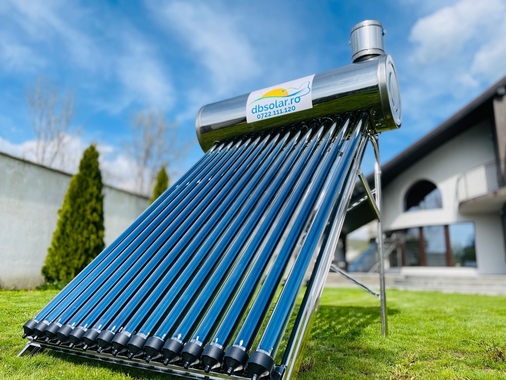 Panou Solar Presurizat INOX Cu Serpentina 150L 15 tuburi apa calda