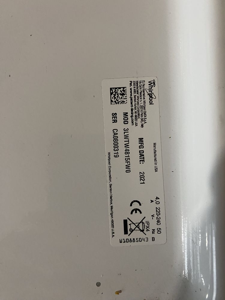 Голяма пералня с горно зареждане Whirlpool 3LWTW4815FW0 15 кг.