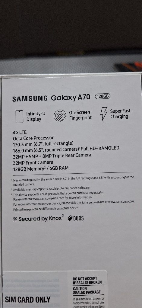 SAMSUNG Galaxy A70 Dual Black
