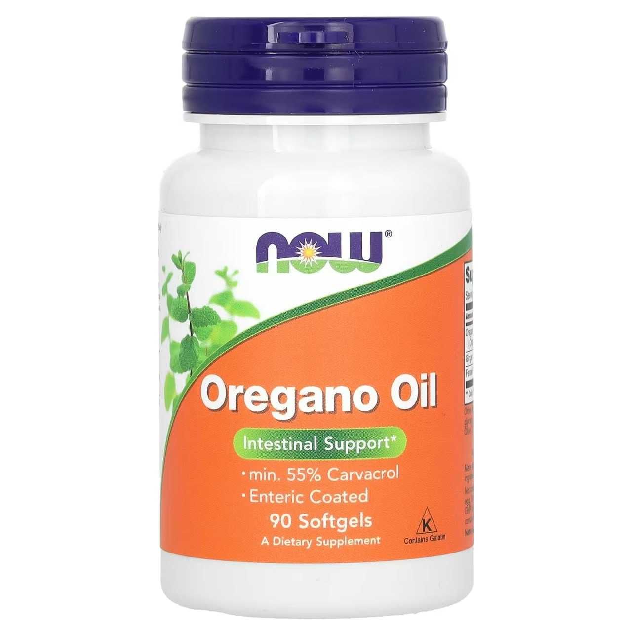 NOW Foods, масло орегано, 90 капсул. oregano oil, орегано ёғи