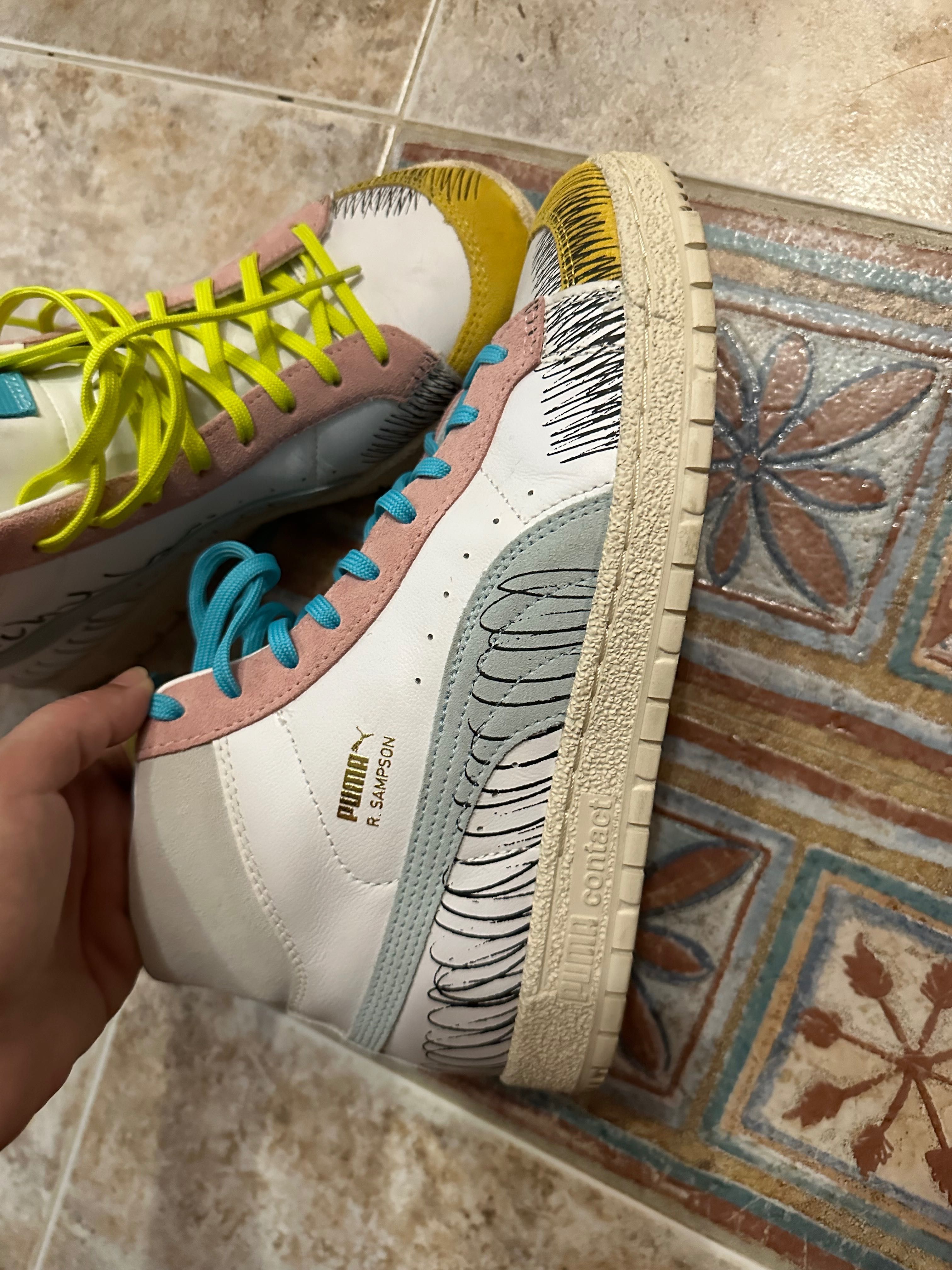 Puma Ralph Sampson 70 Mid Michael Lau in White/Multicolor