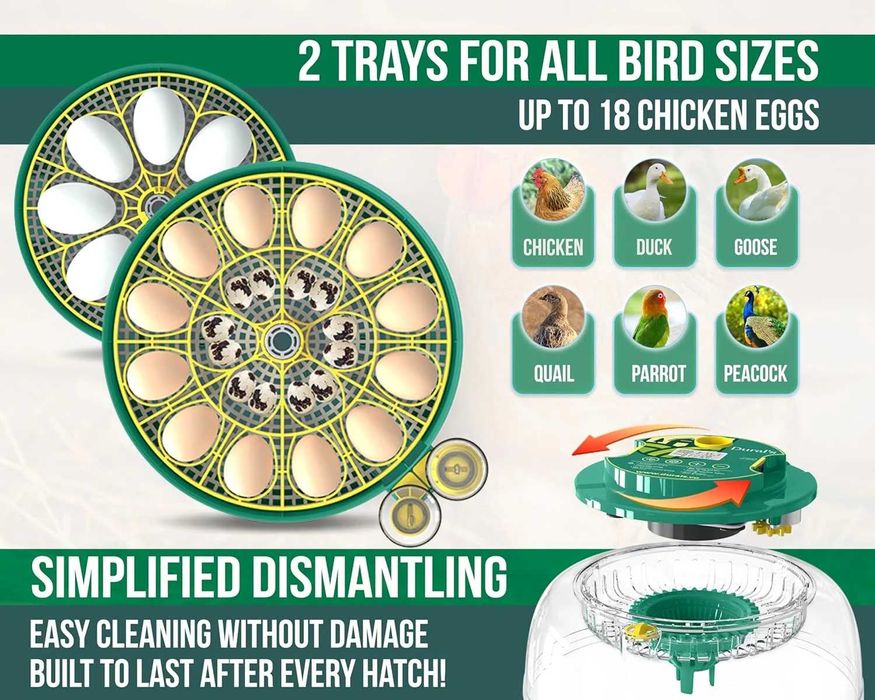 Incubator automat Dural DX5 pentru 18 oua cu control umiditate