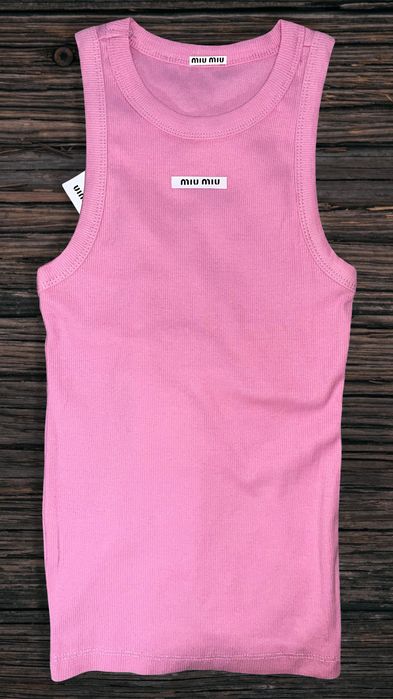 miumiu miu топ потник розов блуза тениска мил миумиу лятна летен рипс