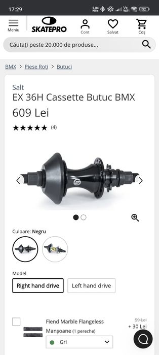 Butuc Bmx Salt Ex 36H RHD