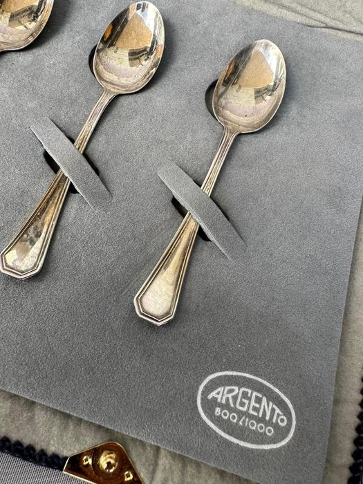 Set lingurite din argint masiv